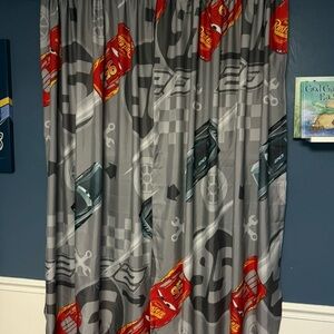 Cars Gray and Red Curtains